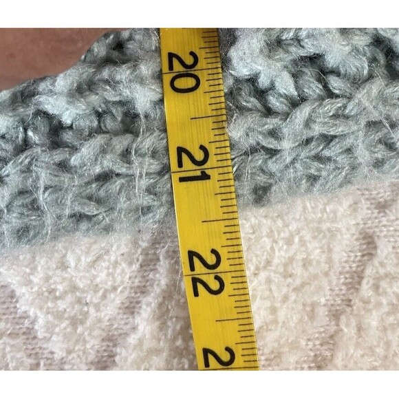Express Sweater Womens Chunky Open Knit Cowl Neck Crop Pullover. Mint Green. XS - Picture 6 of 11